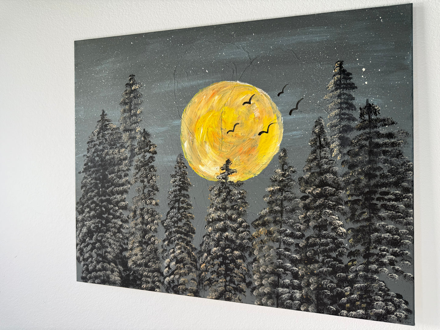 Moonrise in Pines (Canvas)
