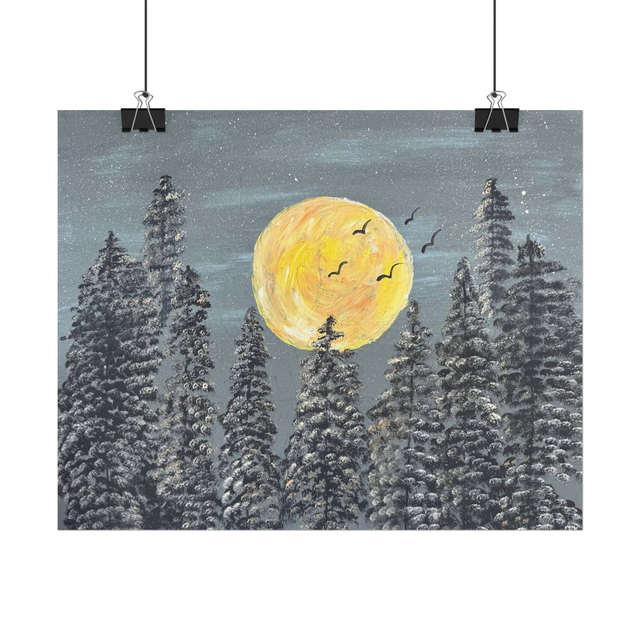 Moonrise in Pines (Art Print)