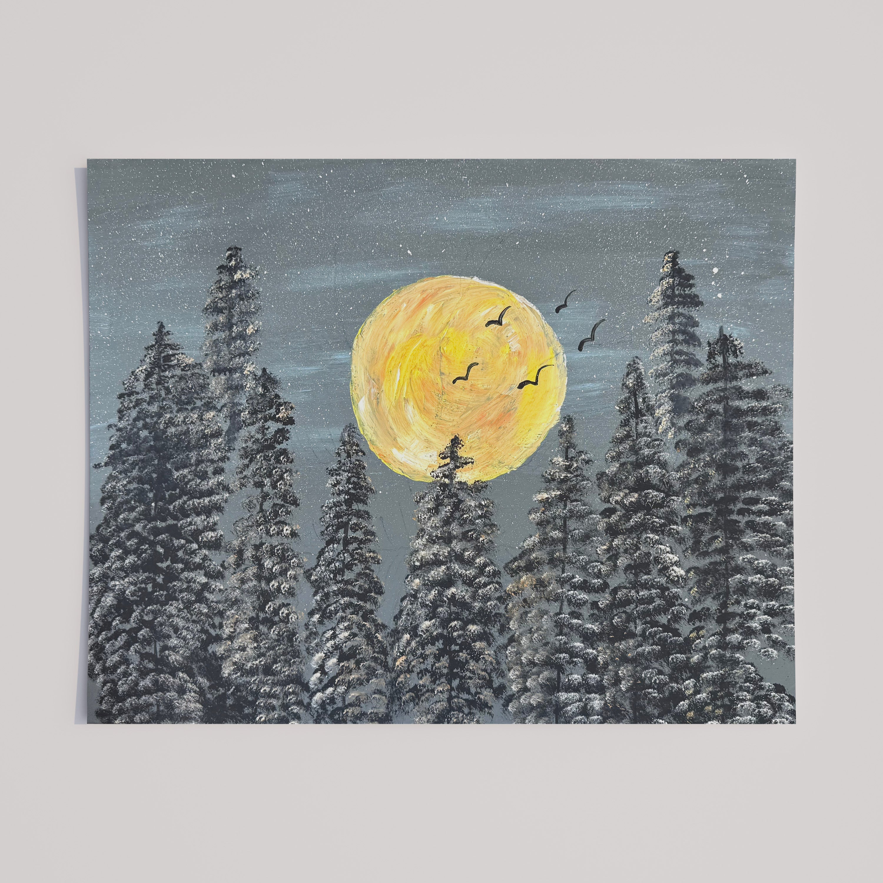Moonrise in Pines (Art Print)